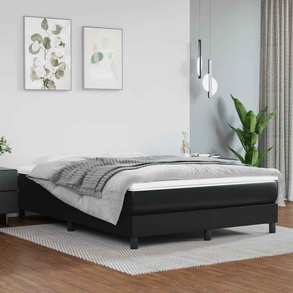 Pocketveringmatras medium 140x190x20 cm kunstleer zwart is nu te koop bij PeponiXL, paradijselijk wonen!