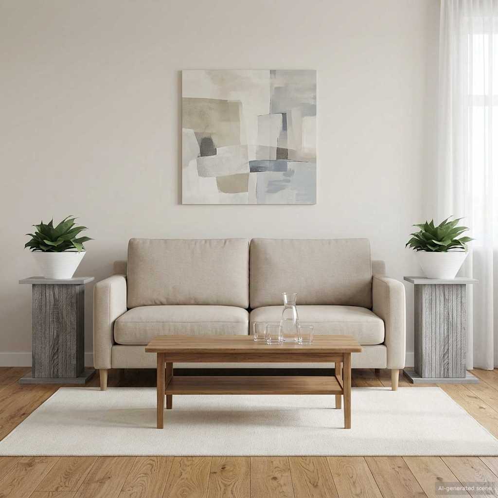 Plantenstandaard 2 pcs Grijs sonoma 30,5 x 30 x 43 cm is nu te koop bij PeponiXL, paradijselijk wonen!