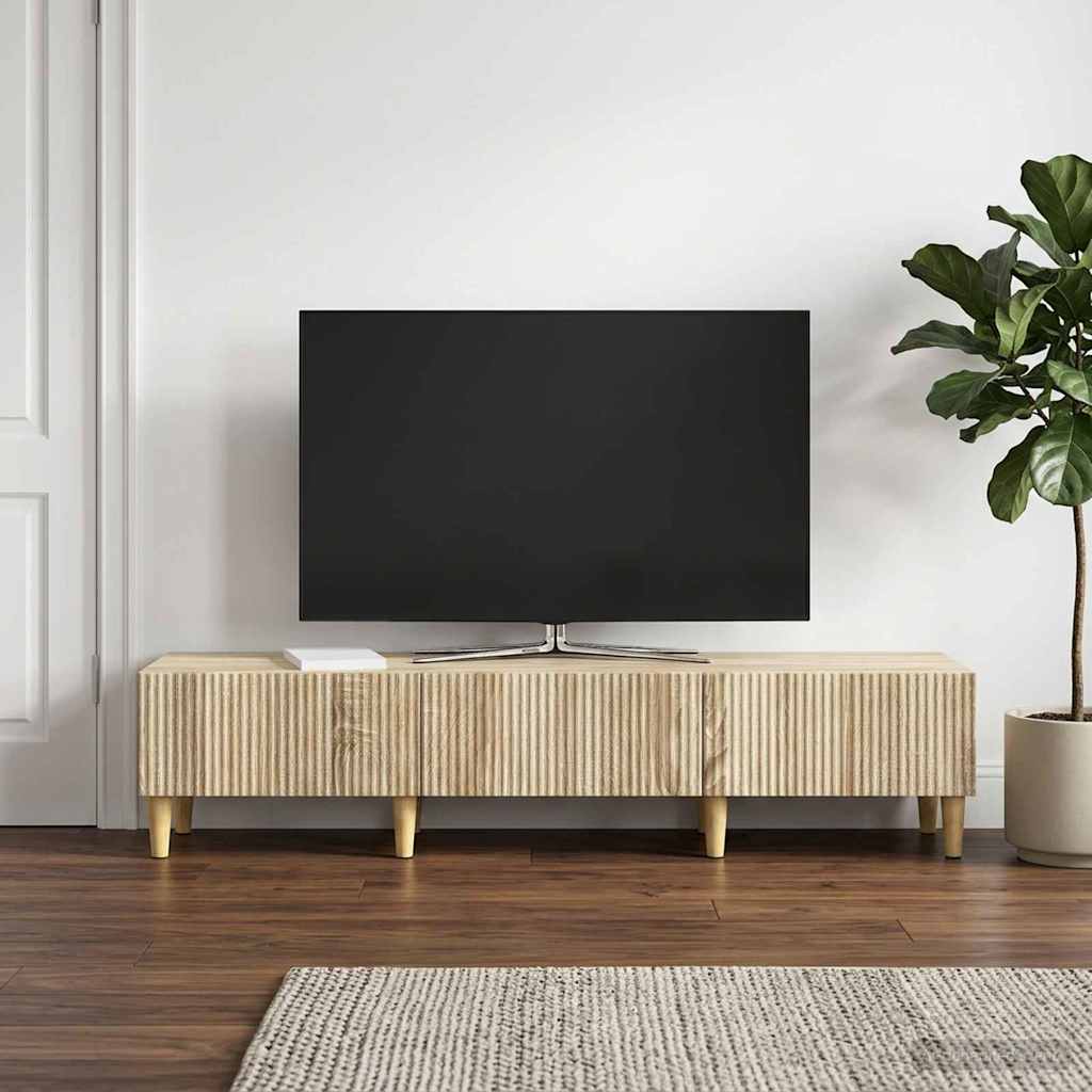 TV-kast met lade Sonoma Eiken 147 x 34,5 x 30 cm Bewerkt hout is nu te koop bij PeponiXL, paradijselijk wonen!