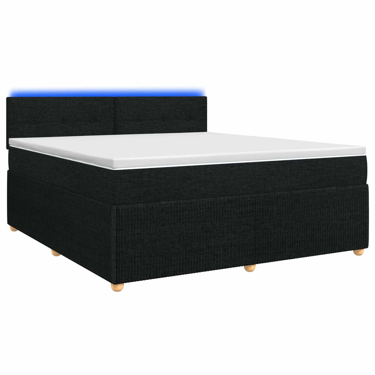 Boxspringbed met matras met hoofdeinde Zwart 140 x 200 cm Stof is nu te koop bij PeponiXL, paradijselijk wonen!
