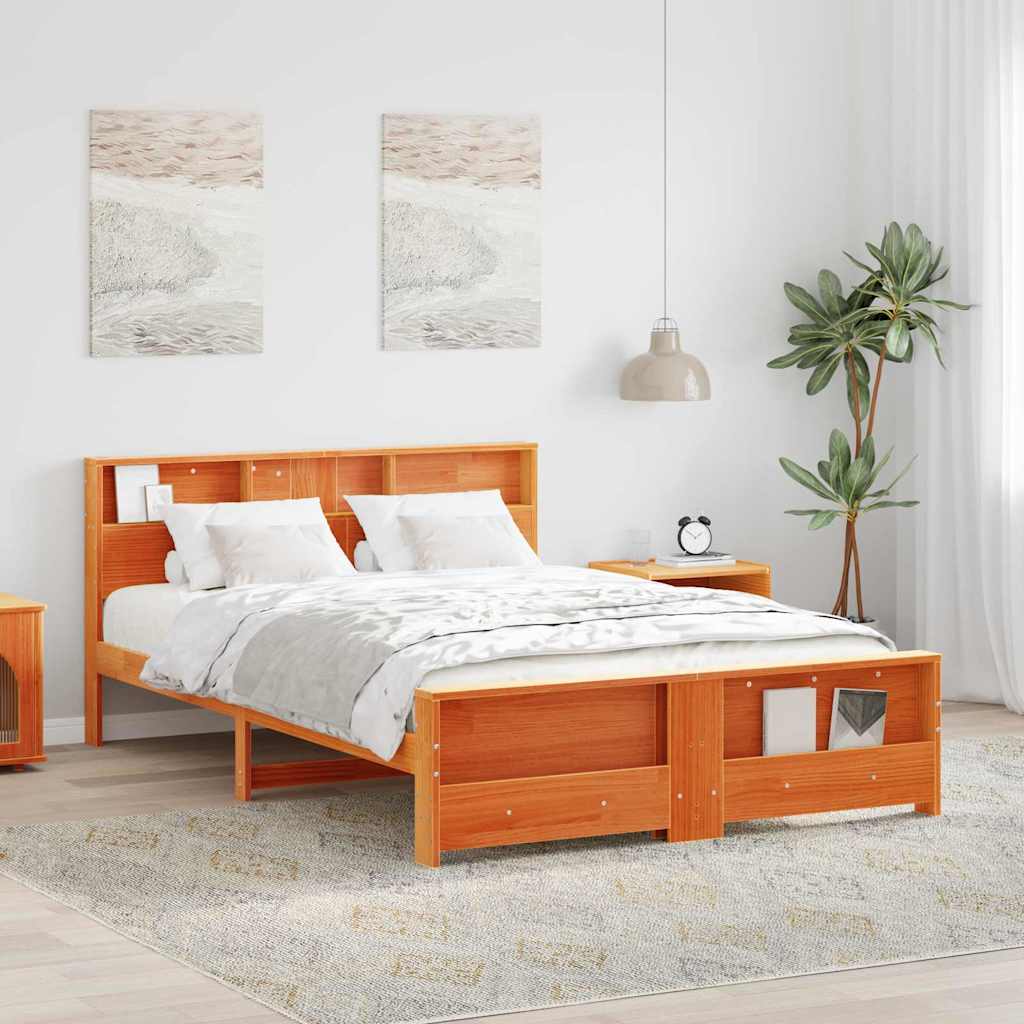 Bedframe met hoofdeinde Wasbruin 150 x 200 cm Bewerkt hout is nu te koop bij PeponiXL, paradijselijk wonen!