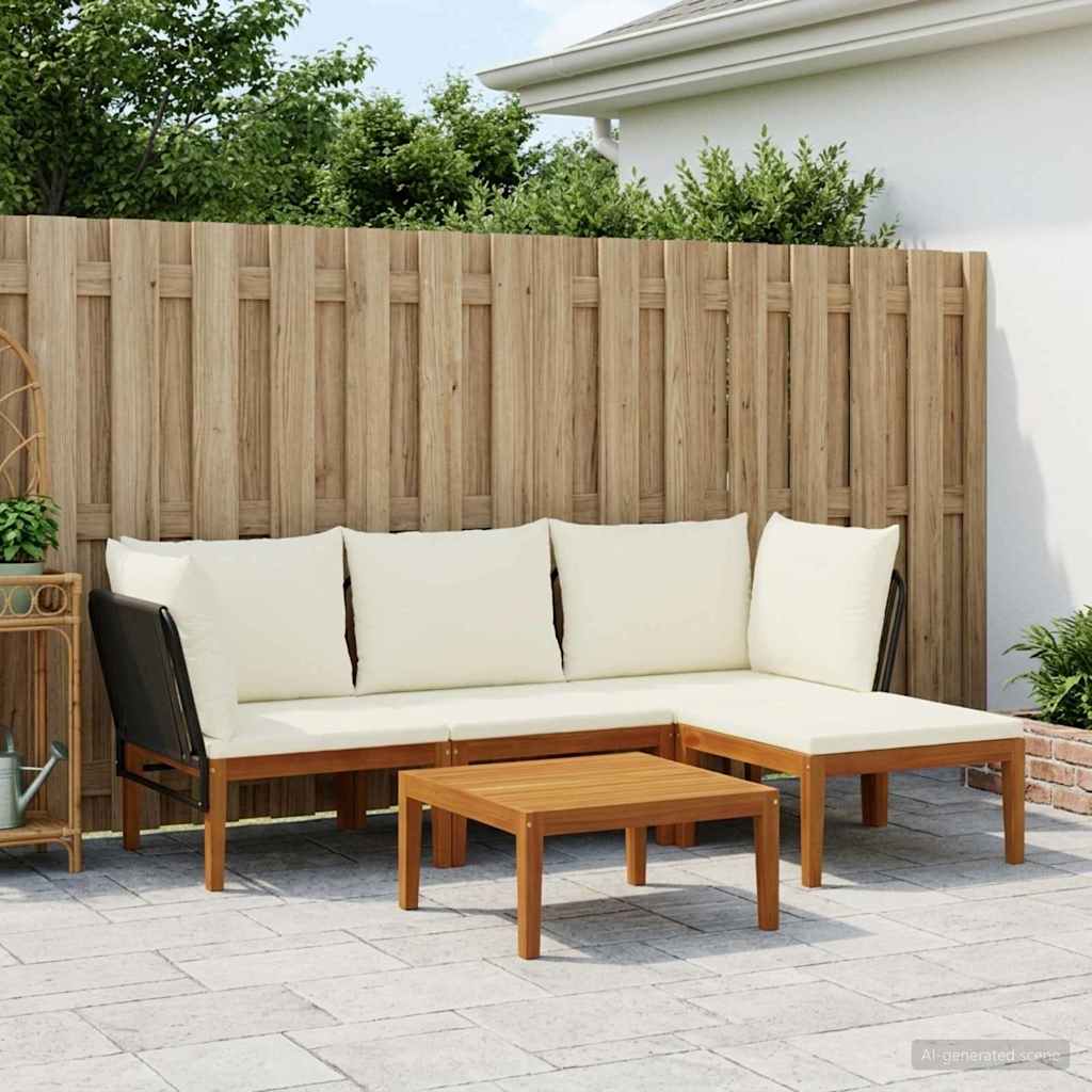 5 pcs Massief acaciahout & touw Naturel is nu te koop bij PeponiXL, paradijselijk wonen!