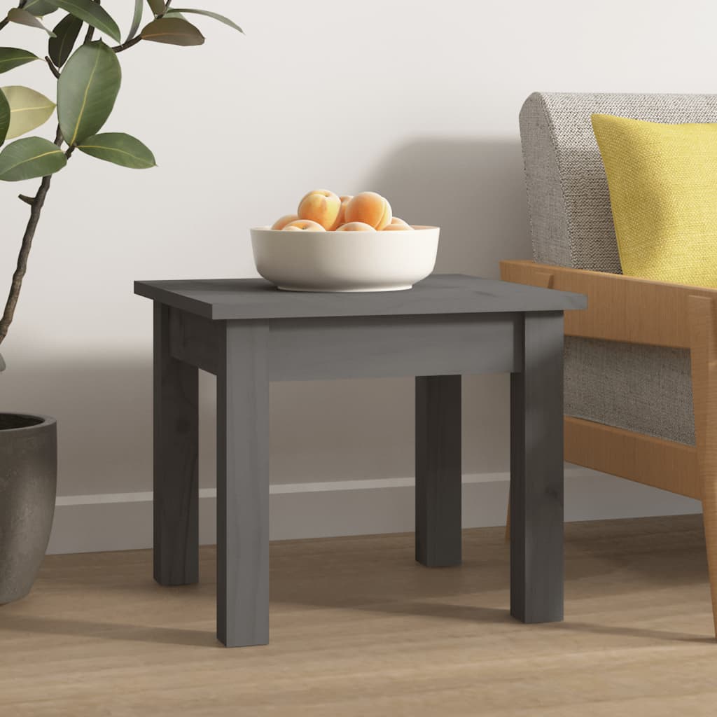 Salontafel 35x35x30 cm massief grenenhout grijs is nu te koop bij PeponiXL, paradijselijk wonen!