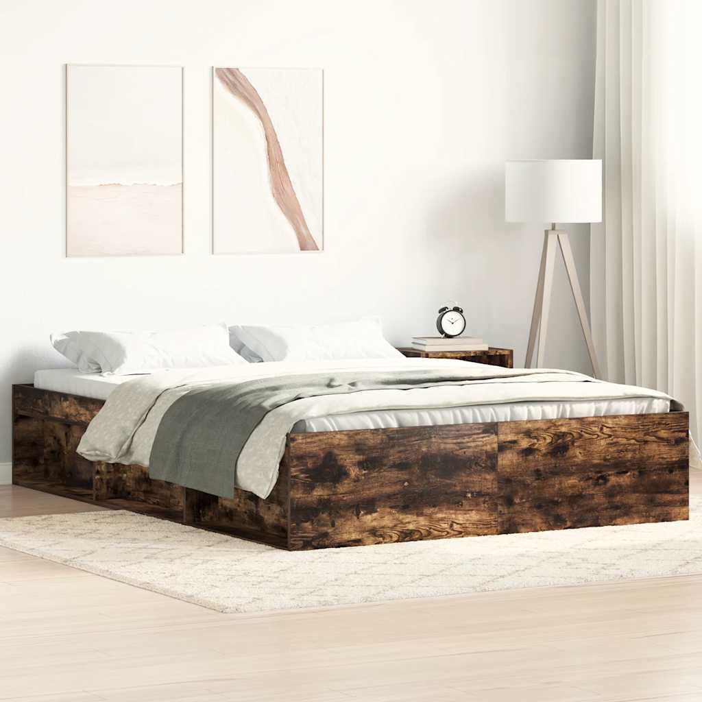 Bedframe gerookt eikenkleurig 120x190 cm is nu te koop bij PeponiXL, paradijselijk wonen!
