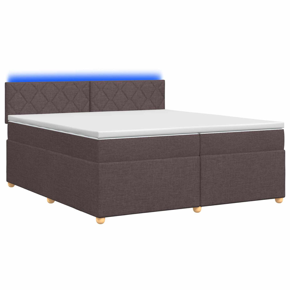 Boxspringbed met matras Donkerbruin 200 x 200 cm Stof is nu te koop bij PeponiXL, paradijselijk wonen!