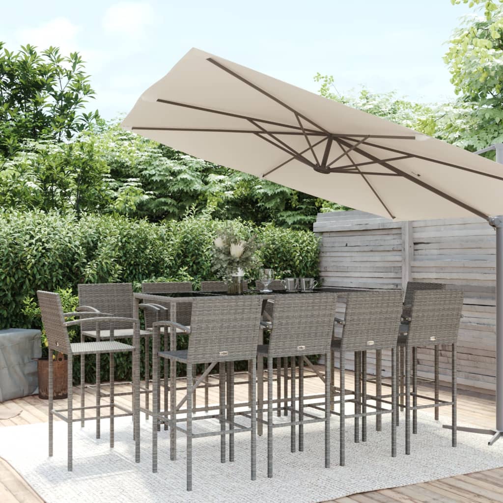 11-delige Tuinbarset poly rattan grijs is nu te koop bij PeponiXL, paradijselijk wonen!