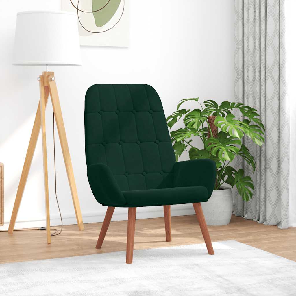 Relaxstoel fluweel donkergoen is nu te koop bij PeponiXL, paradijselijk wonen!