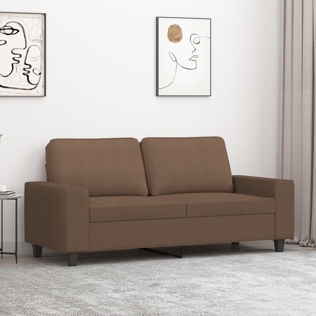 Tweezitsbank 140 cm stof bruin is nu te koop bij PeponiXL, paradijselijk wonen!