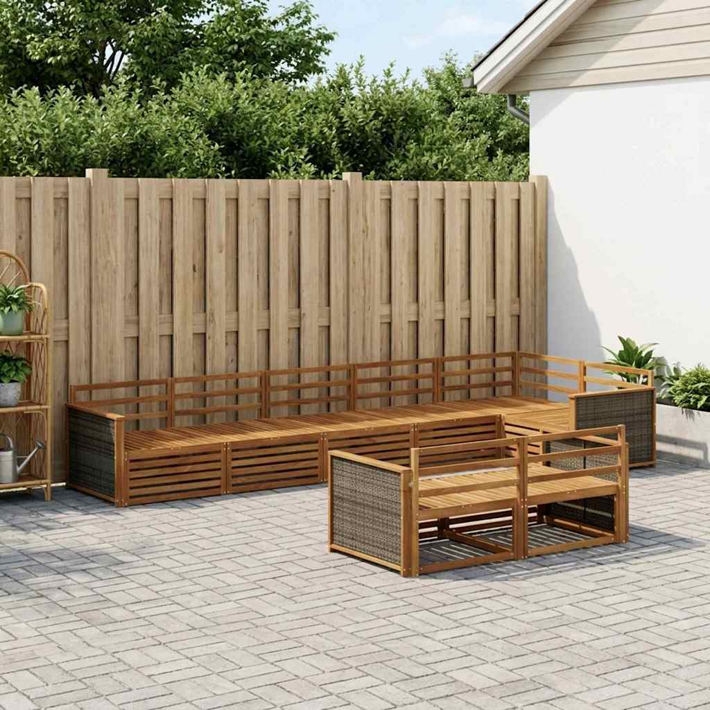 Buiten bankenset 8 pcs Naturel is nu te koop bij PeponiXL, paradijselijk wonen!