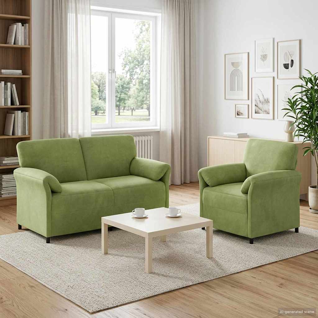 Bankstel 2 st Lichtgroen Fluweel is nu te koop bij PeponiXL, paradijselijk wonen!
