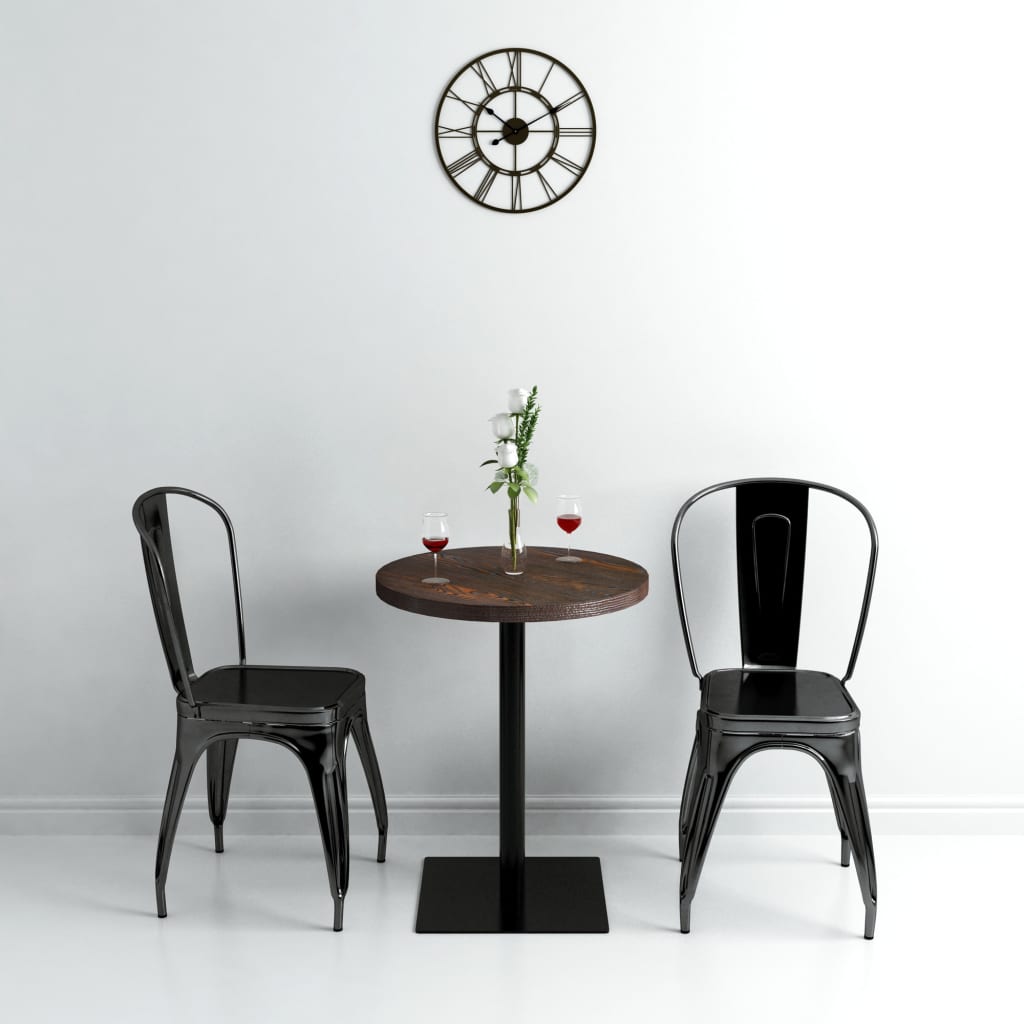 Bistrotafel rond 60x75 cm MDF en staal donker essenkleur is nu te koop bij PeponiXL, paradijselijk wonen!