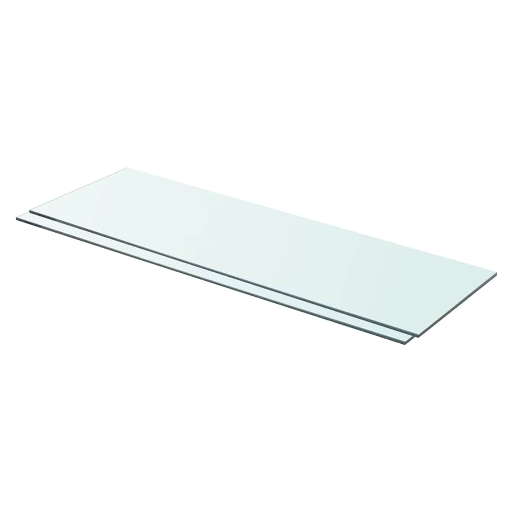 Schappen 2 st 80x25 cm glas transparant is nu te koop bij PeponiXL, paradijselijk wonen!