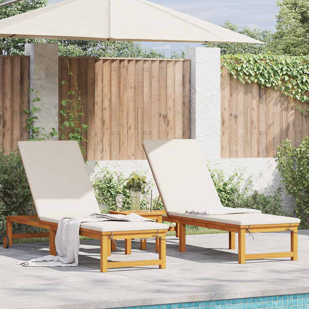 Ligstoel 3 pcs Bruin Massief Acaciahout is nu te koop bij PeponiXL, paradijselijk wonen!