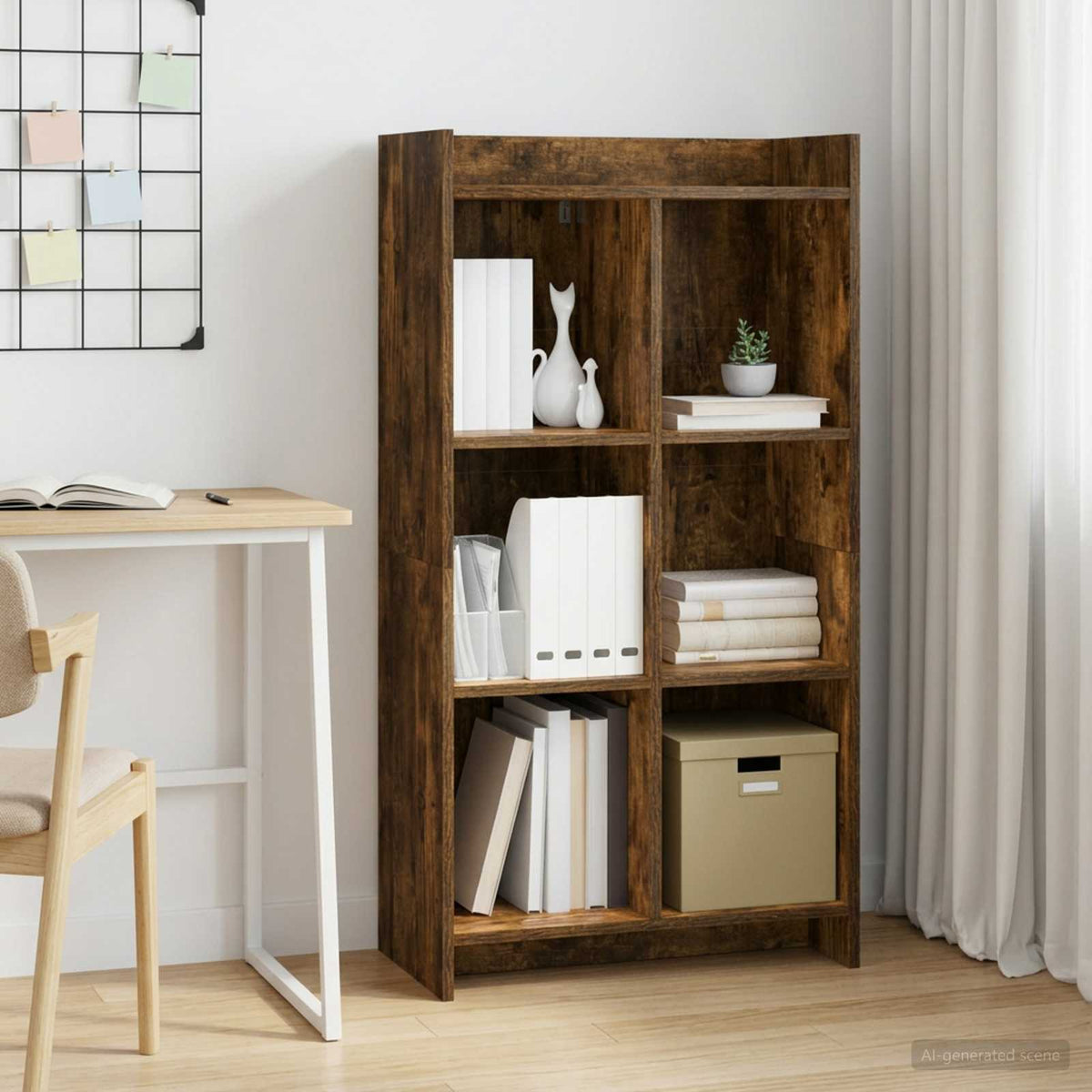 Boekenkast Gerookt eiken 59 x 30 x 111 cm Bewerkt hout is nu te koop bij PeponiXL, paradijselijk wonen!