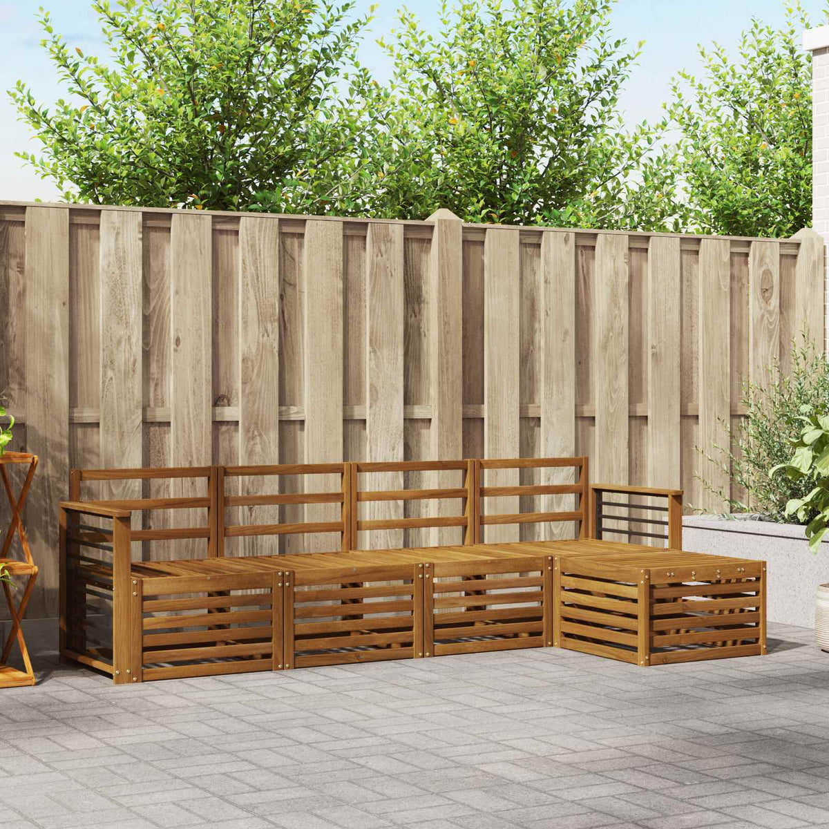 Sofa-Sets 5 pcs Naturel Massief Acaciahout is nu te koop bij PeponiXL, paradijselijk wonen!