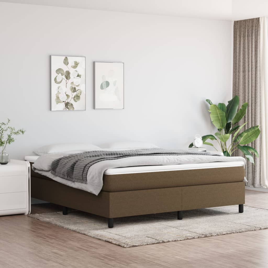 Boxspring bed stof donkerbruin 180x200 cm is nu te koop bij PeponiXL, paradijselijk wonen!