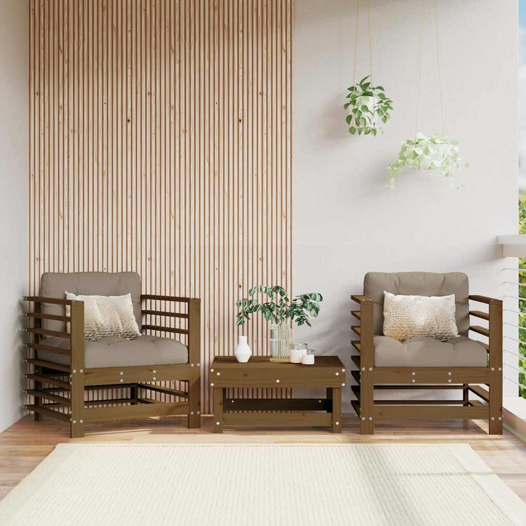 Tuinstoelen 2 st massief grenenhout honingbruin is nu te koop bij PeponiXL, paradijselijk wonen!