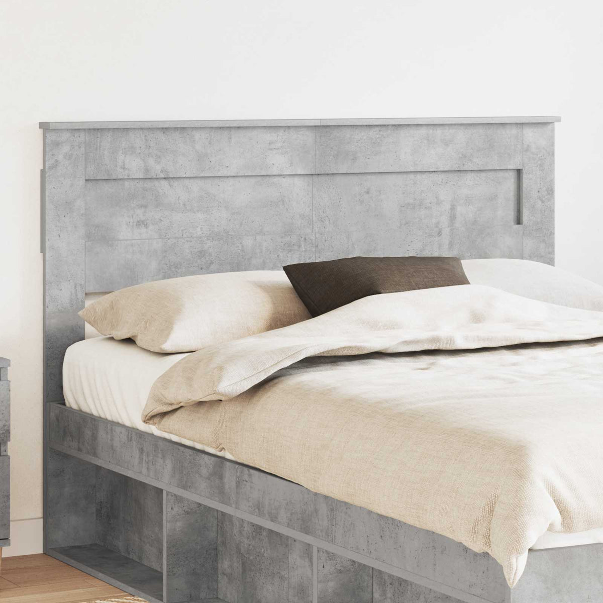 Hoofdbord Beton Grijs Bewerkt hout is nu te koop bij PeponiXL, paradijselijk wonen!