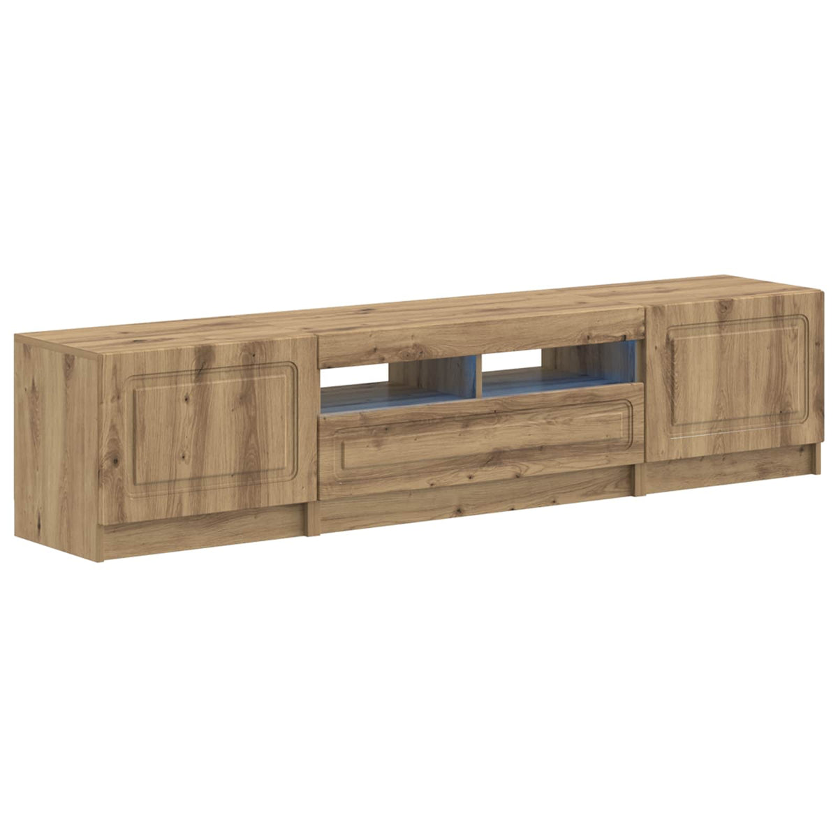 5-delige LED TV-kast Artisanaal eiken Bewerkt hout is nu te koop bij PeponiXL, paradijselijk wonen!