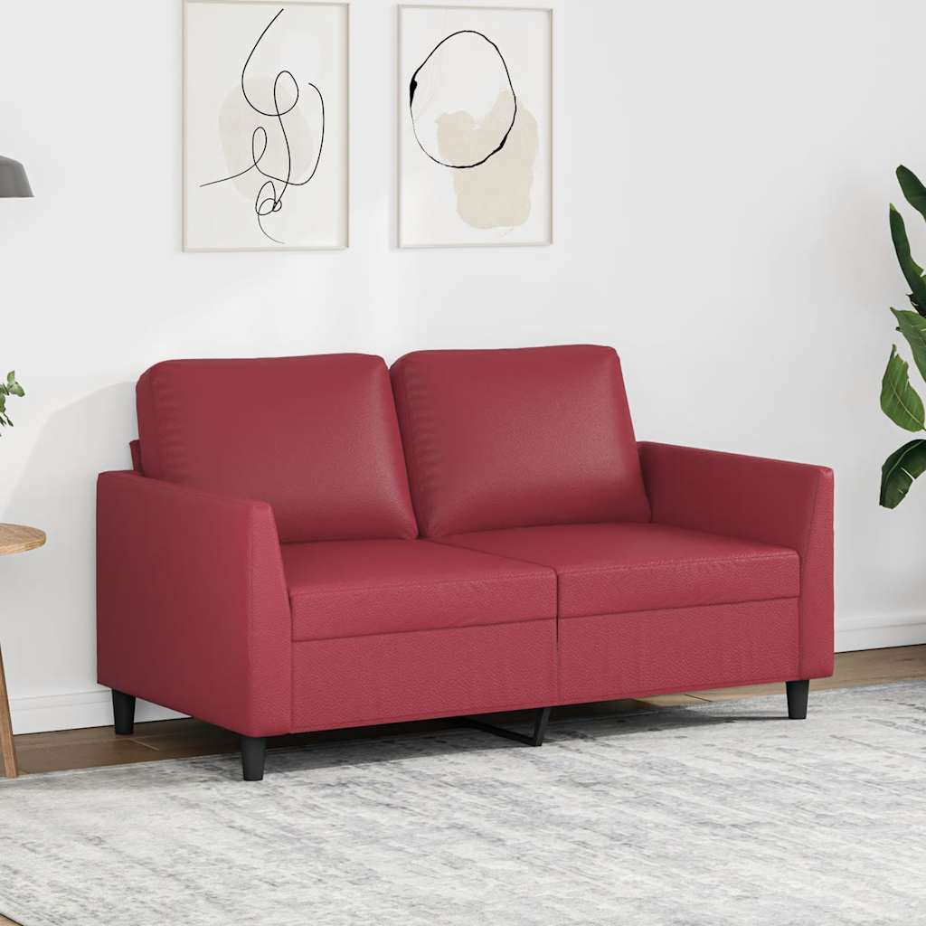 Tweezitsbank 120 cm kunstleer wijnrood is nu te koop bij PeponiXL, paradijselijk wonen!
