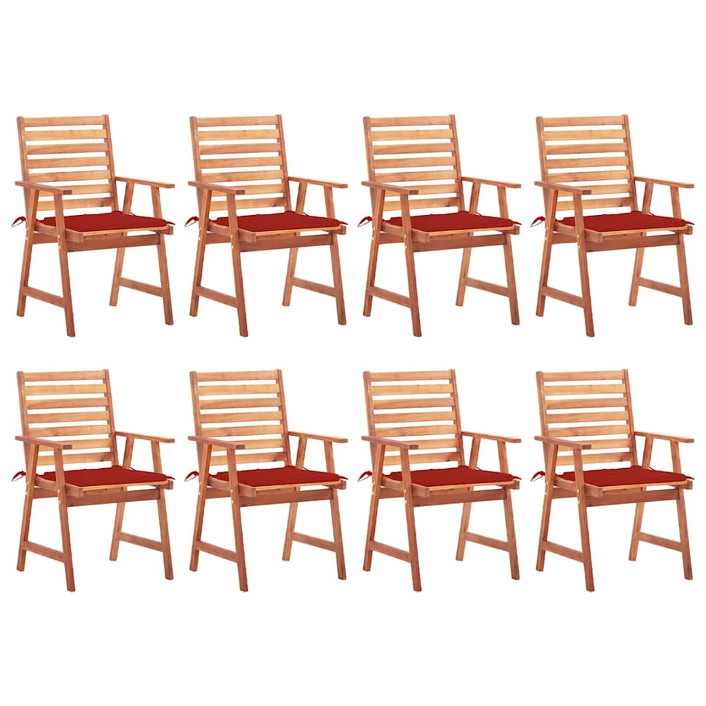 Tuinstoelen 8 st met kussens massief acaciahout is nu te koop bij PeponiXL, paradijselijk wonen!