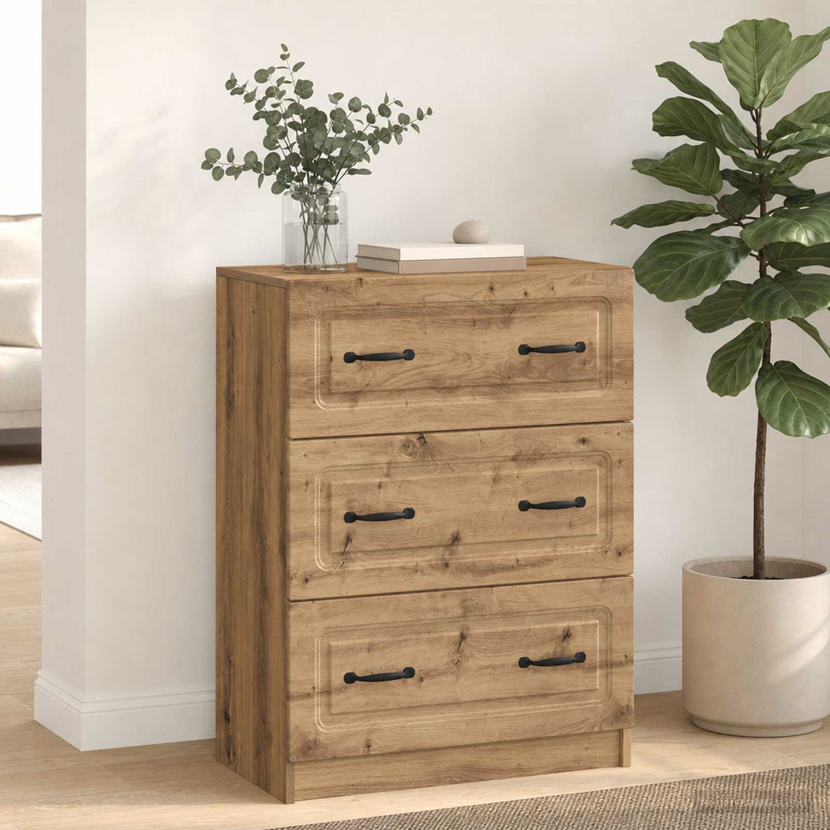 Ladenkast Artisanaal eiken 66 x 34,5 x 87 cm Bewerkt hout is nu te koop bij PeponiXL, paradijselijk wonen!