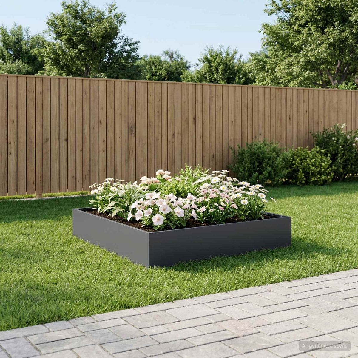 Plantenbak Antraciet 80 x 80 x 20 cm Koudgewalst staal is nu te koop bij PeponiXL, paradijselijk wonen!