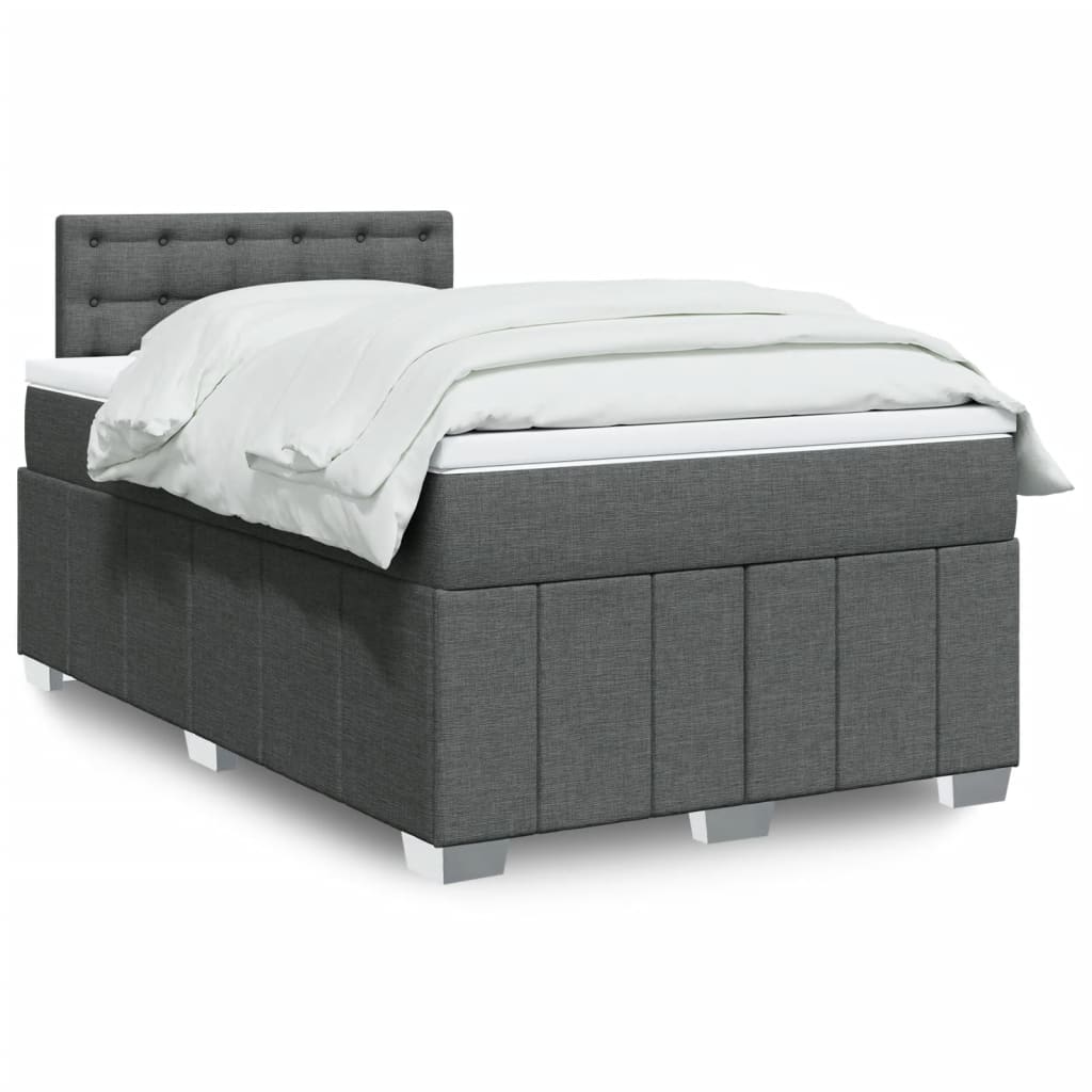 Boxspring met matras stof donkergrijs 120x190 cm is nu te koop bij PeponiXL, paradijselijk wonen!