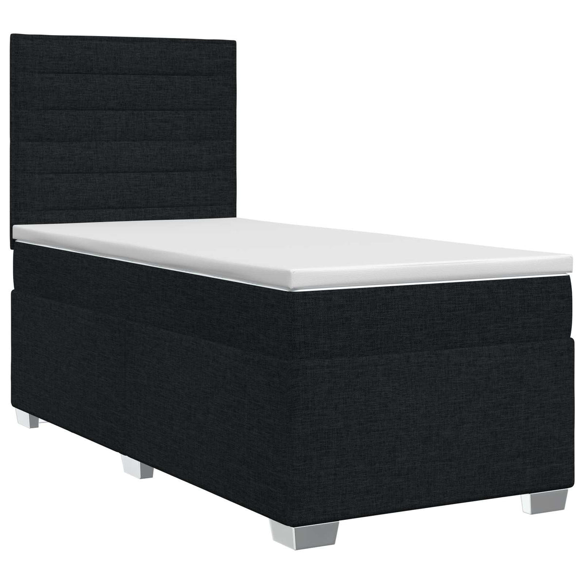 Boxspringbed met matras met hoofdeinde Zwart 80 x 200 cm Stof is nu te koop bij PeponiXL, paradijselijk wonen!
