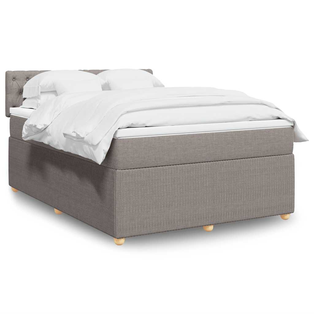 Boxspring met matras stof taupe 140x200 cm is nu te koop bij PeponiXL, paradijselijk wonen!