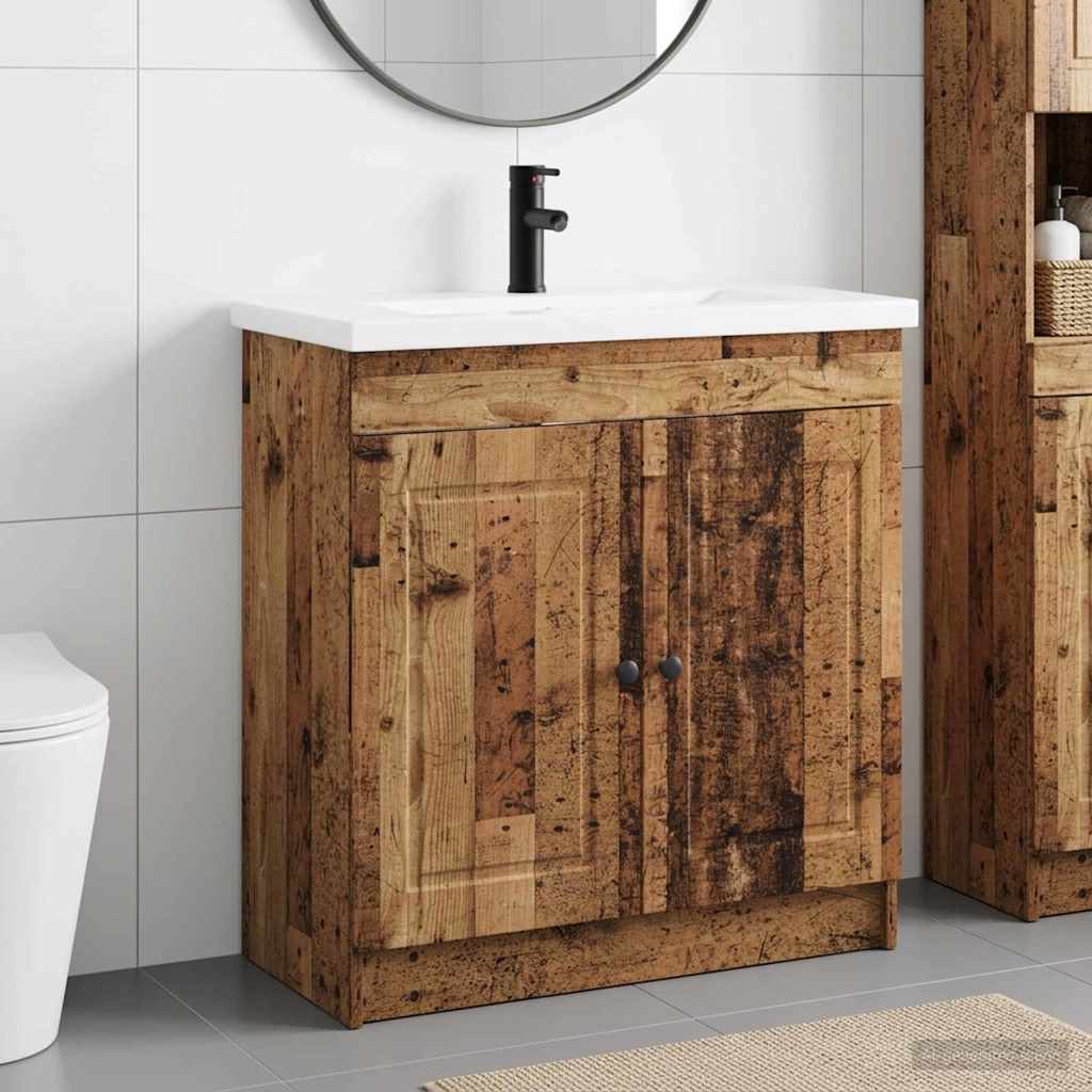 Badkamermeubelset Oud hout 56 x 37,5 x 81 cm Bewerkt hout is nu te koop bij PeponiXL, paradijselijk wonen!