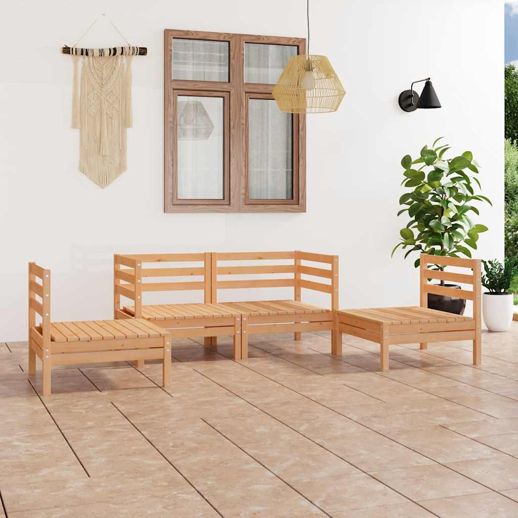 4-delige Loungeset massief grenenhout is nu te koop bij PeponiXL, paradijselijk wonen!