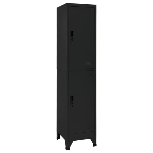 Lockerkast 38x45x180 cm staal zwart is nu te koop bij PeponiXL, paradijselijk wonen!