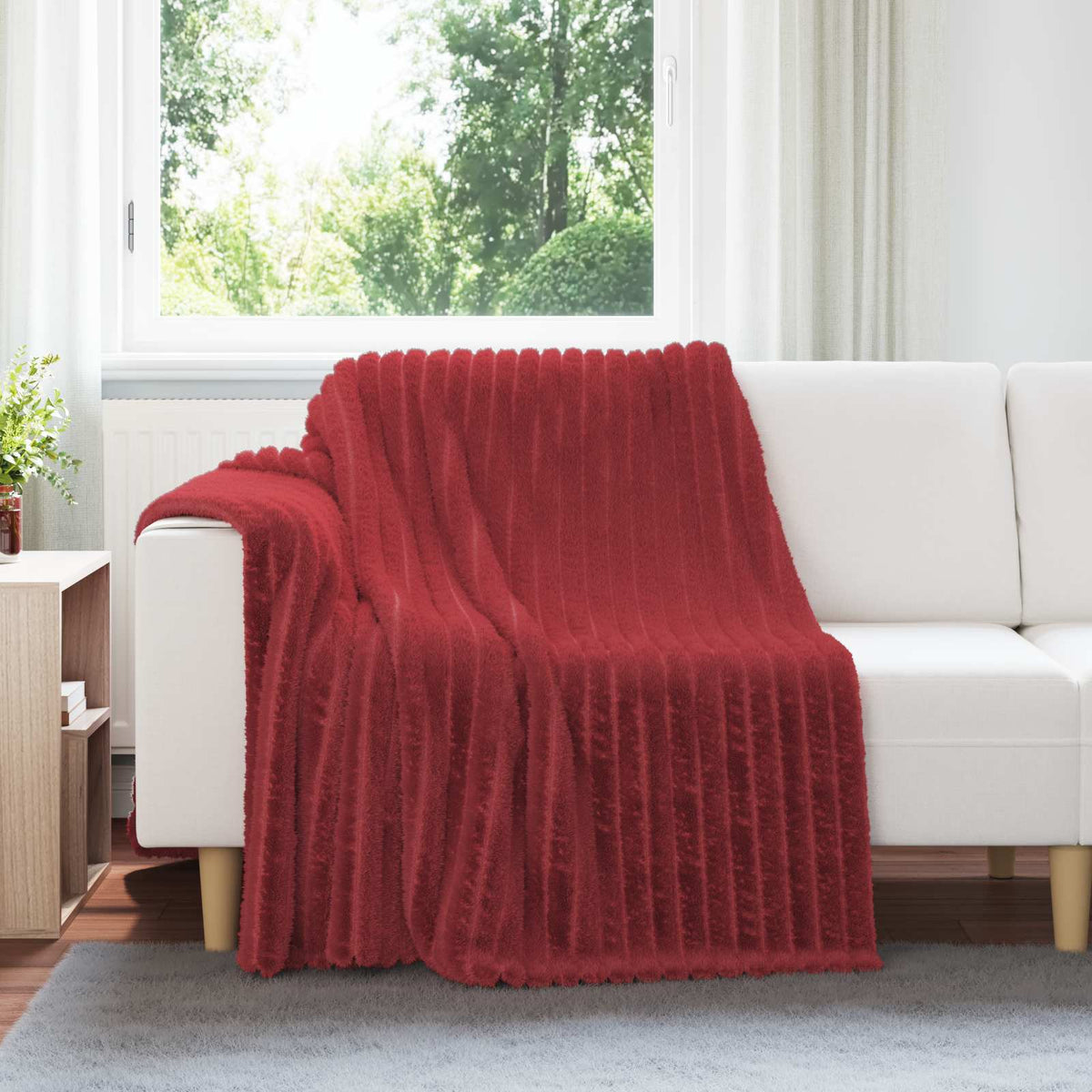 Gooi Deken Bordeaux Rood 200 x 150 cm Fleece is nu te koop bij PeponiXL, paradijselijk wonen!