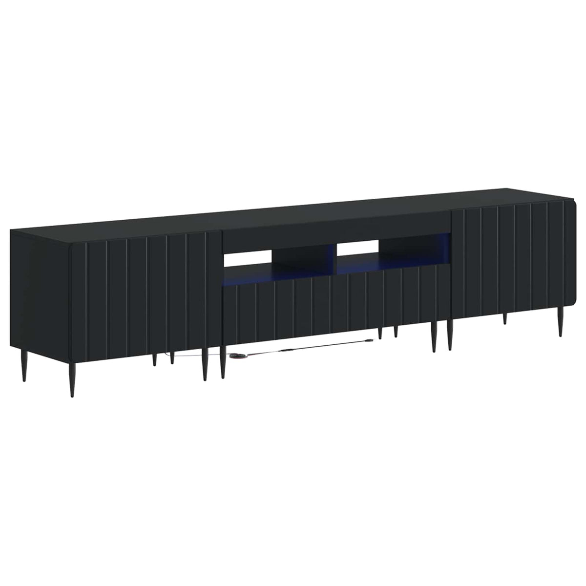 5-delige LED TV-kast Zwart Bewerkt hout is nu te koop bij PeponiXL, paradijselijk wonen!