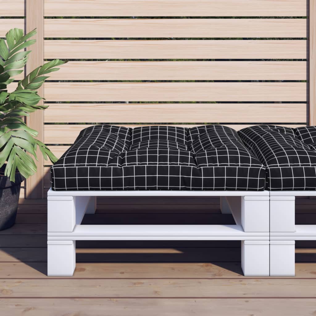 Palletkussen ruitpatroon 70x70x12 cm stof zwart is nu te koop bij PeponiXL, paradijselijk wonen!