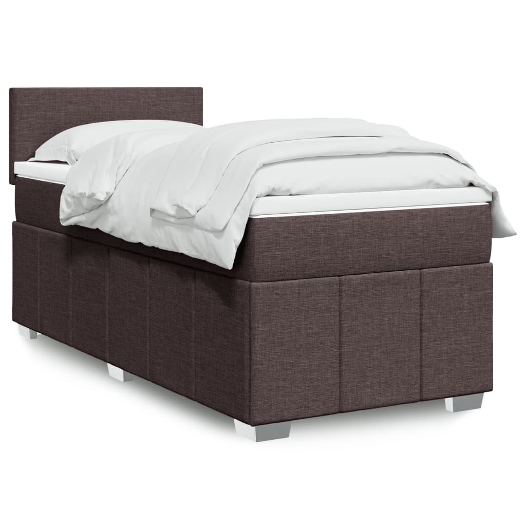 Boxspring met matras stof donkerbruin 100x200 cm is nu te koop bij PeponiXL, paradijselijk wonen!