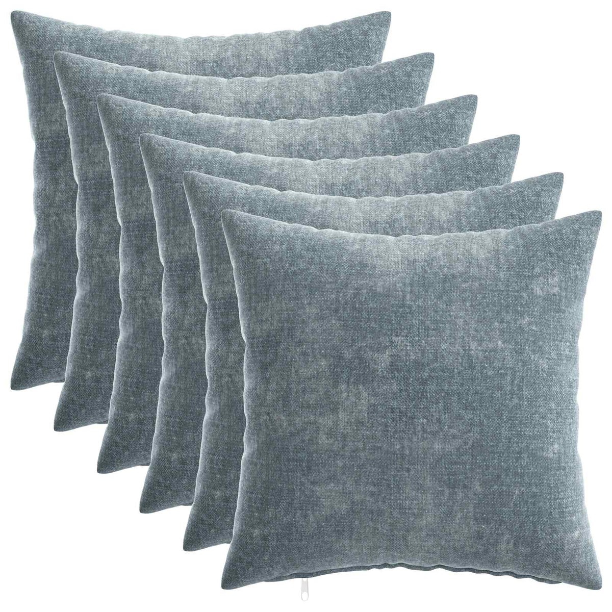 Kussensloop 6 st HEERLEN Lichtblauw 30 x 30 cm Chenille Stof is nu te koop bij PeponiXL, paradijselijk wonen!