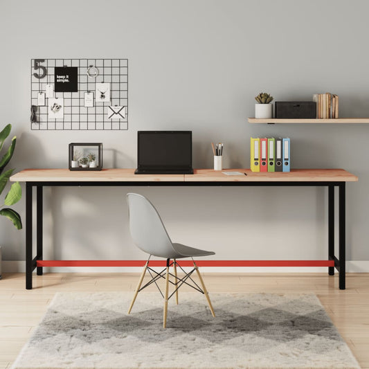 Werkbank 220x55x81,5 cm massief beukenhout en metaal is nu te koop bij PeponiXL, paradijselijk wonen!