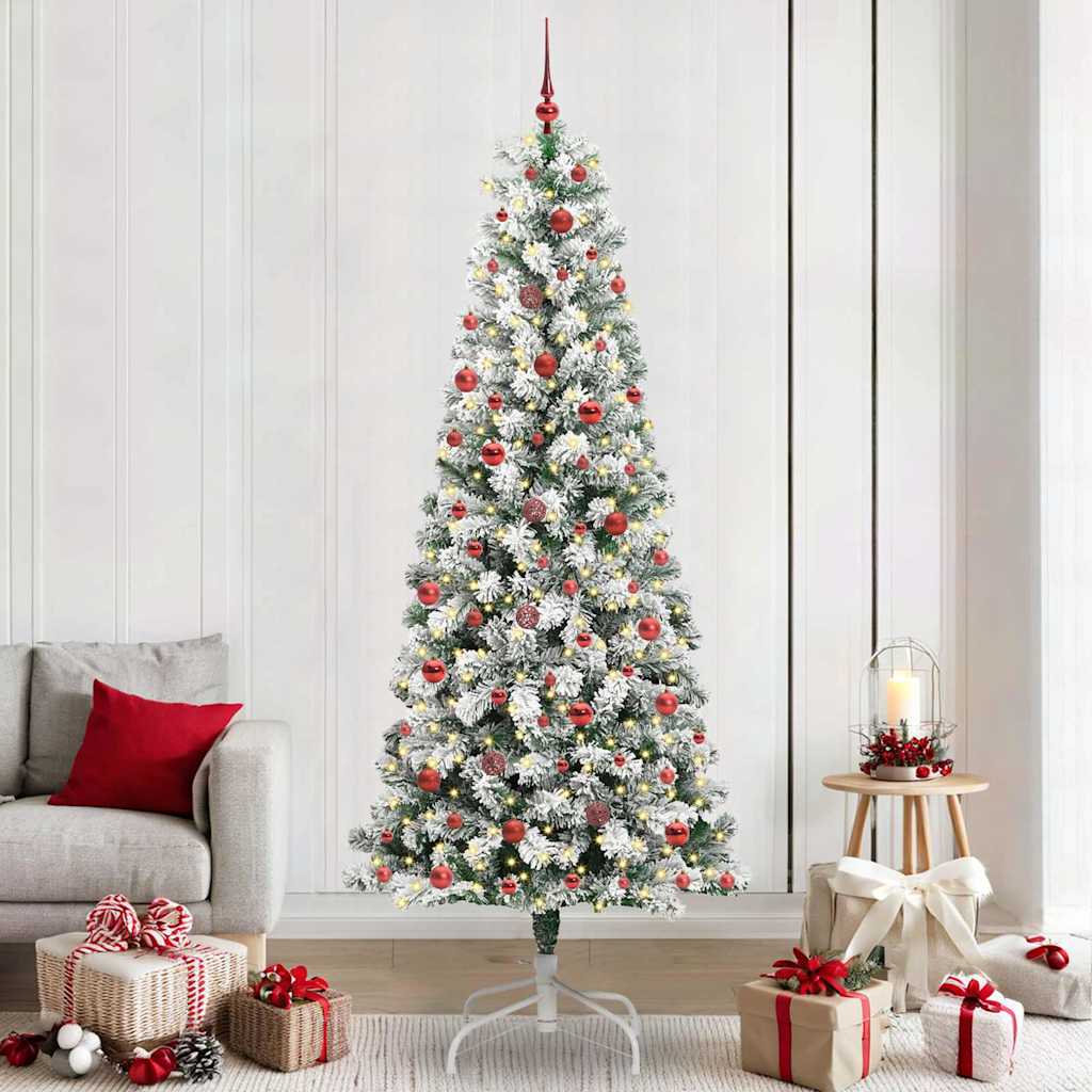 Kunstmatige Inklapbare Kerstboom Groen en Wit 240 cm is nu te koop bij PeponiXL, paradijselijk wonen!