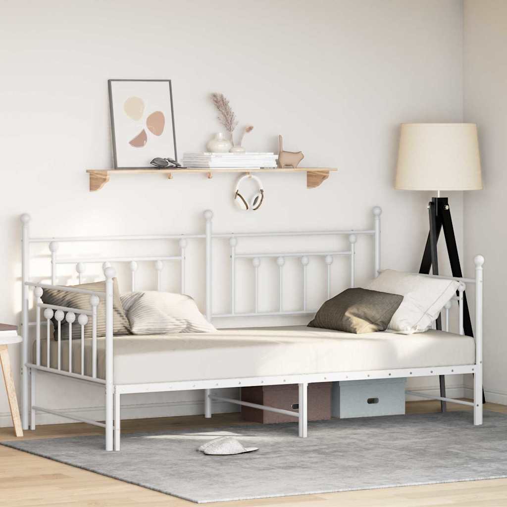 Bedframe voor een daybed Wit 90 x 200 cm Staal is nu te koop bij PeponiXL, paradijselijk wonen!