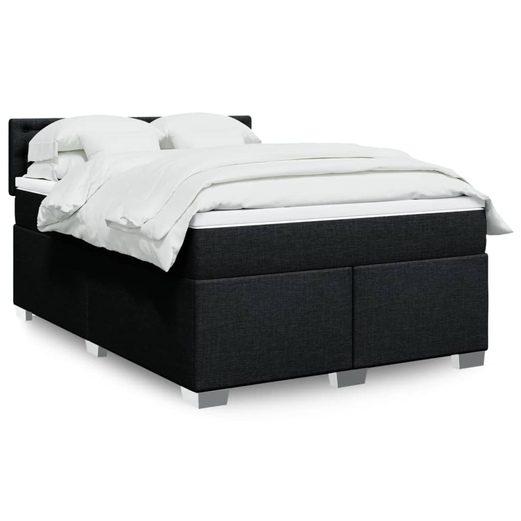 Boxspring met matras stof zwart 160x200 cm is nu te koop bij PeponiXL, paradijselijk wonen!