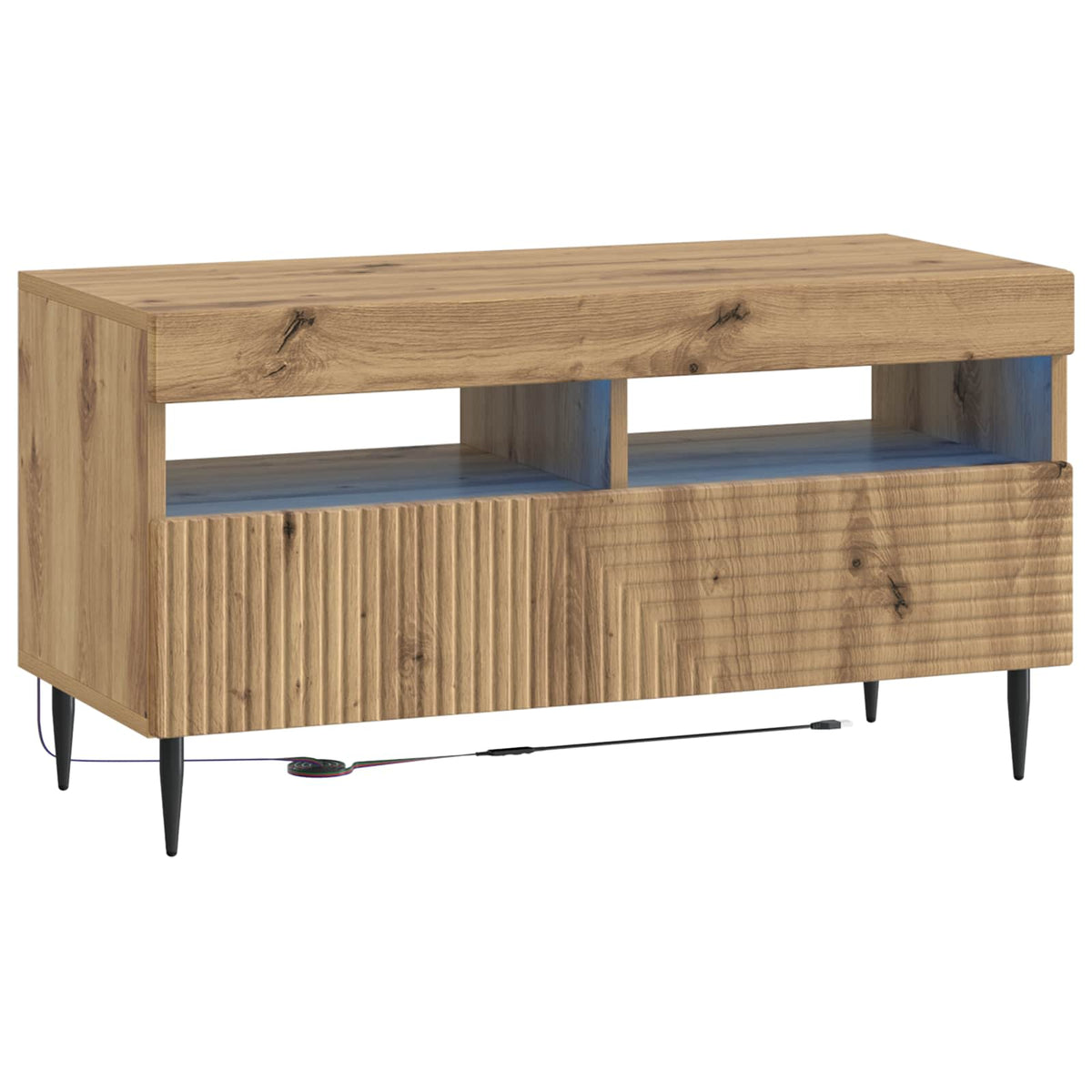 LED tv-meubel Artisanaal eiken Bewerkt hout is nu te koop bij PeponiXL, paradijselijk wonen!