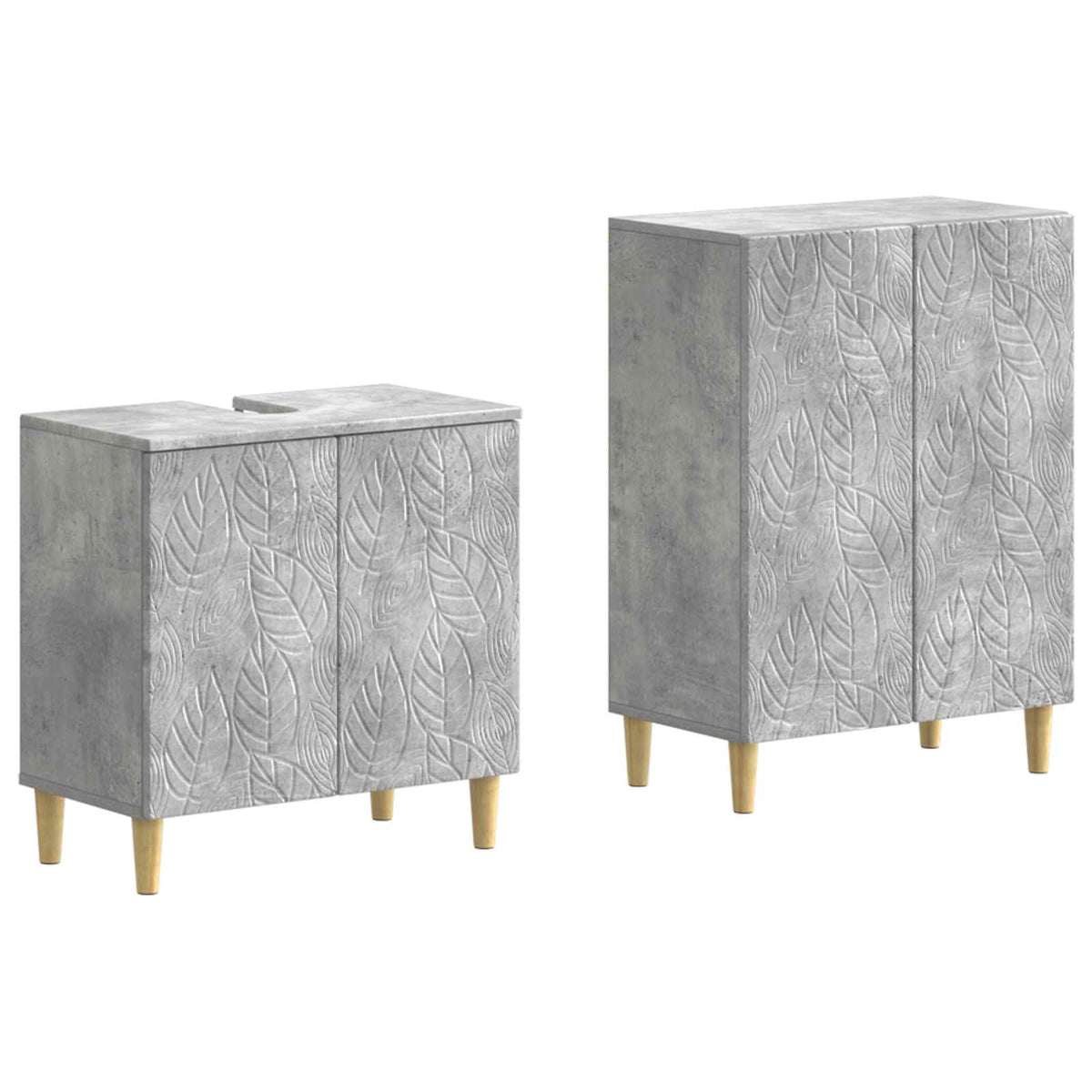 2-delige Badkamerkast Set DELFT Betongrijs Bewerkt hout is nu te koop bij PeponiXL, paradijselijk wonen!