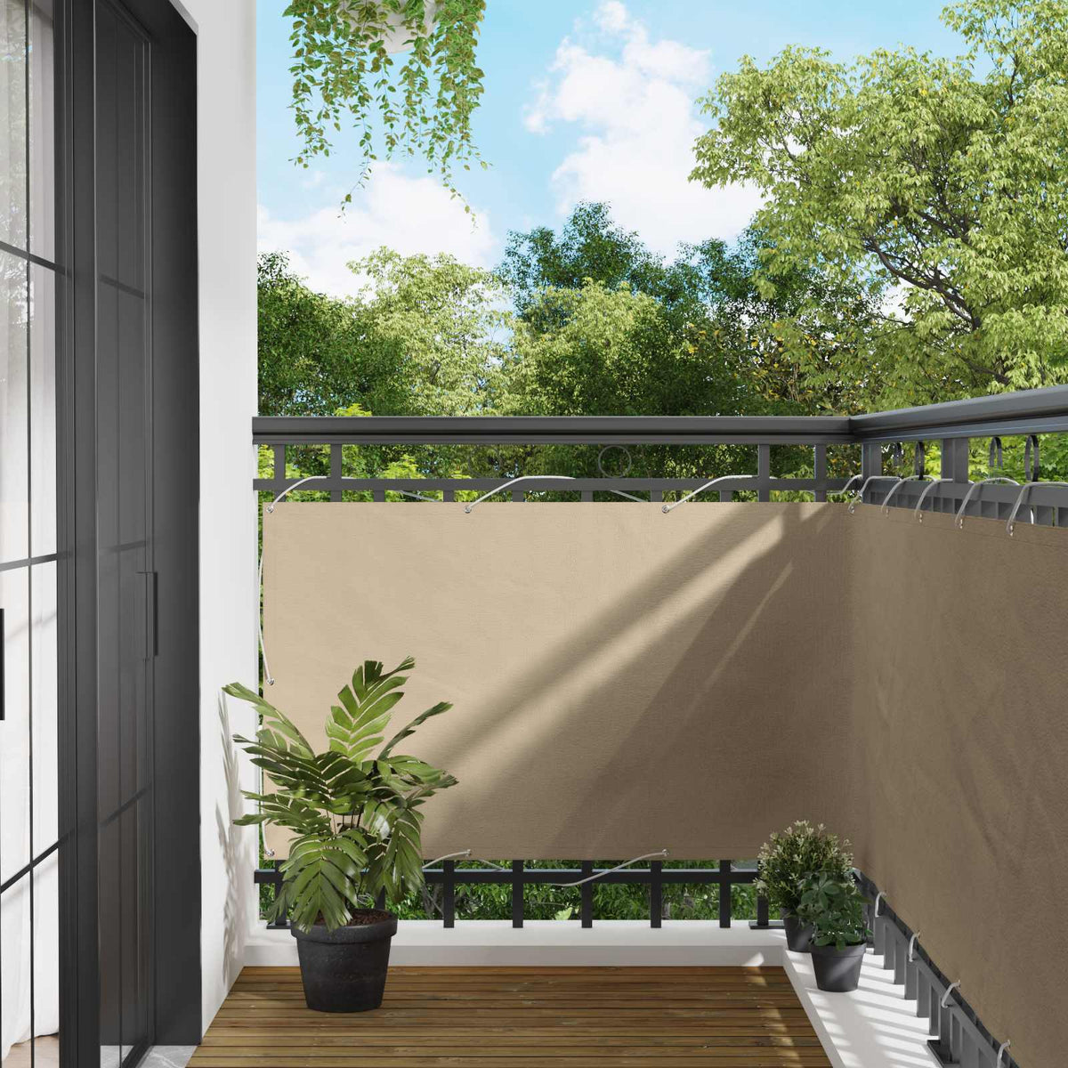 Balkon Scherm 90 x 200 cm PU gecoat oxford alu is nu te koop bij PeponiXL, paradijselijk wonen!