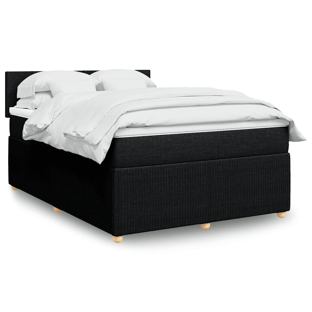 Boxspring met matras stof zwart 140x200 cm is nu te koop bij PeponiXL, paradijselijk wonen!