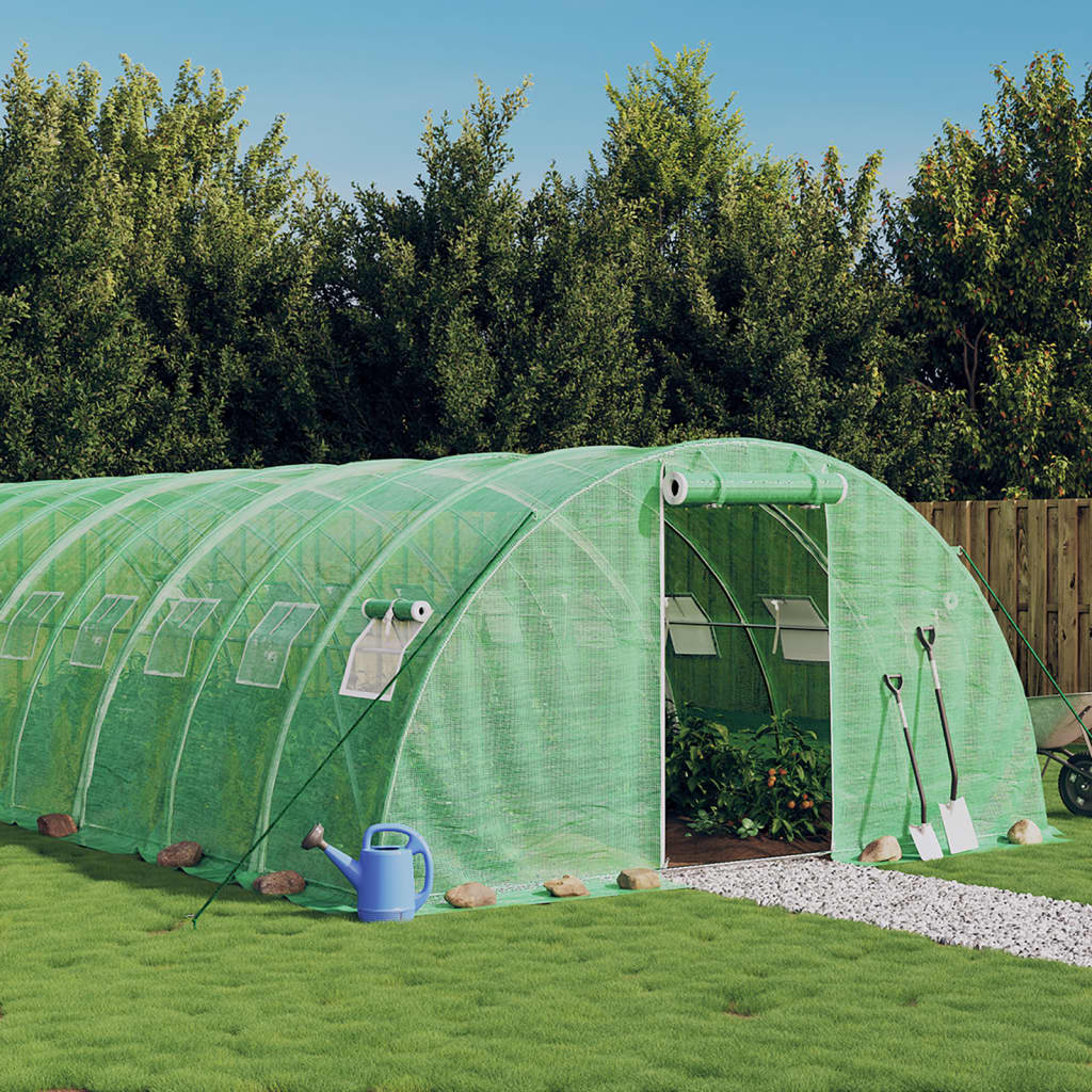 Tuinkas met stalen frame 96 m² 24x4x2 m groen is nu te koop bij PeponiXL, paradijselijk wonen!