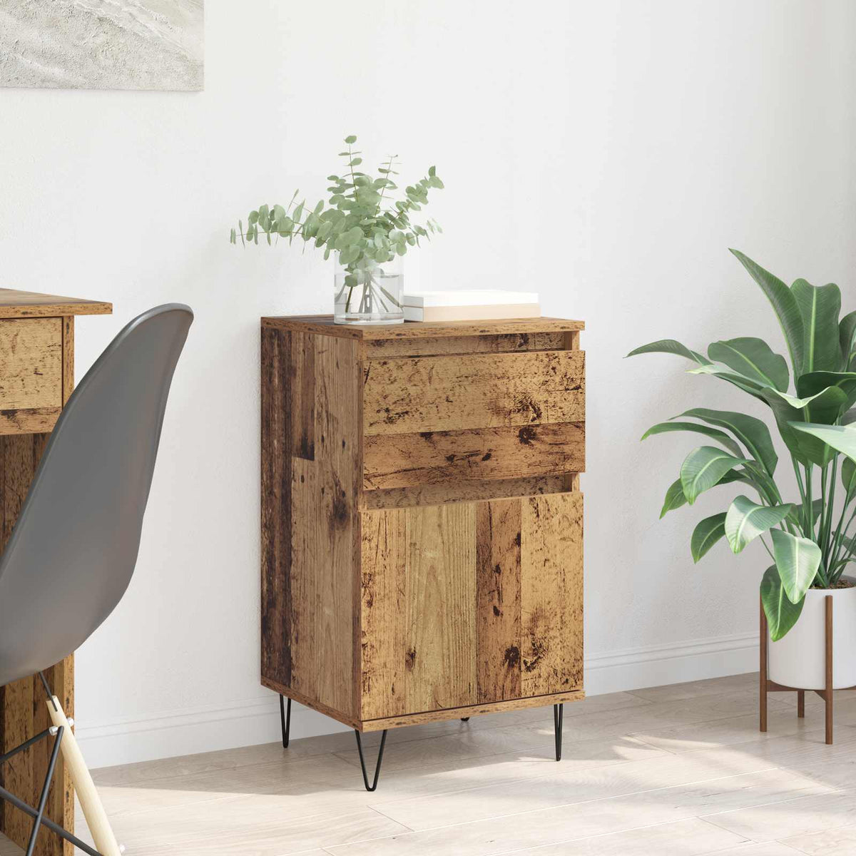 Dressoir met lade Oud hout 35 x 40 x 70 cm Bewerkt hout is nu te koop bij PeponiXL, paradijselijk wonen!