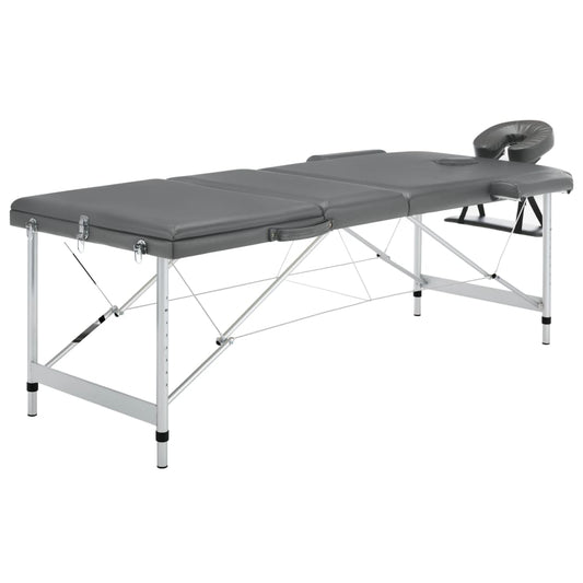Massagetafel met 3 zones 186x68 cm aluminium frame antraciet is nu te koop bij PeponiXL, paradijselijk wonen!
