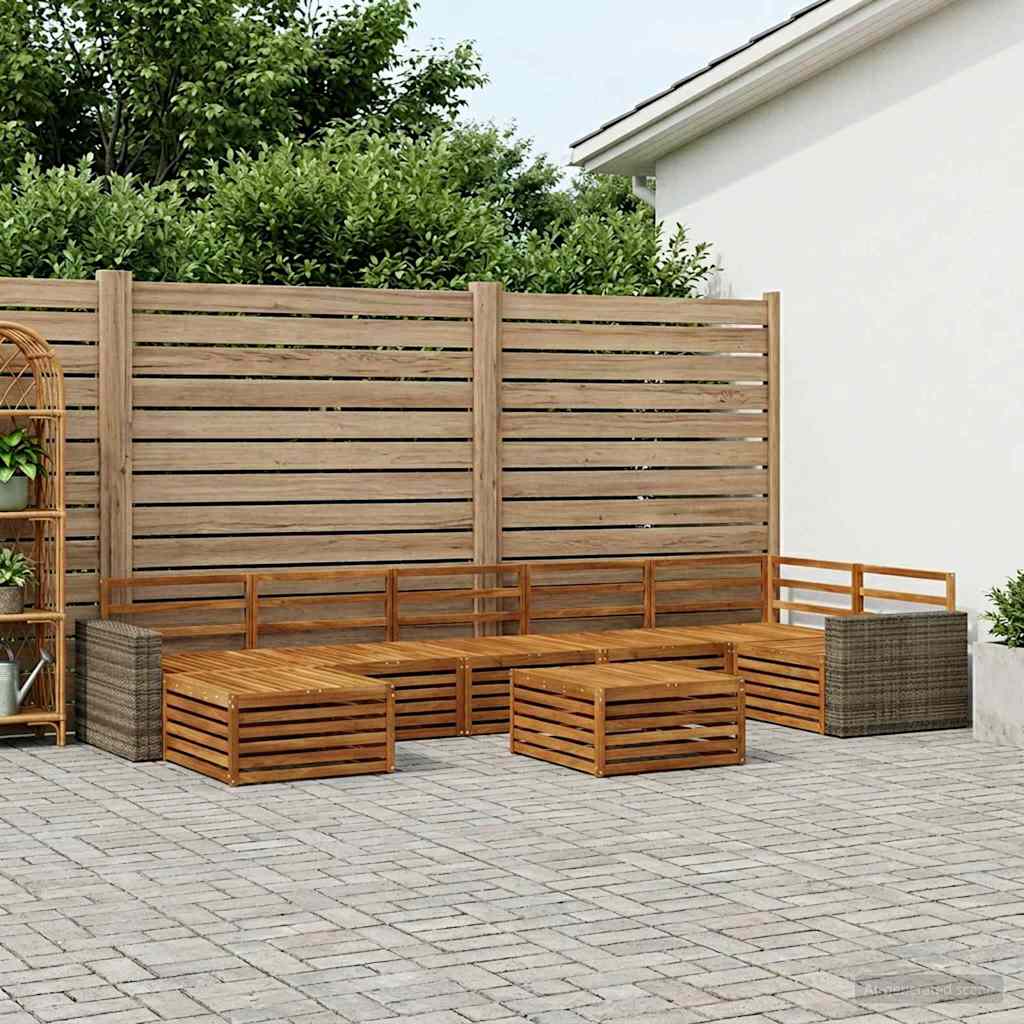 Buiten bankenset 8 pcs Naturel is nu te koop bij PeponiXL, paradijselijk wonen!